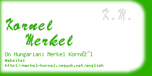 kornel merkel business card